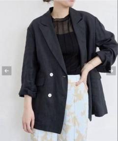 イエナ フレンチリネンツイルダブルブレストジャケット ノーカラー 38 紺 楽天市場】【SALE／60%OFF】フレンチリネンツイルWブレストJK