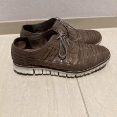 コールハーン　COLE HAAN ブラウンレザー編み込みシューズ　26.5cmのサムネイル
