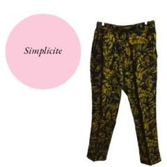 【シンプルシテェ】Simplicite♡日本製♡麻素材混♡葉柄♡カジュアルパンツ