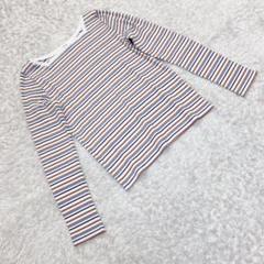 OZOC オゾック　レディース　長袖　カットソー ロンT　M　ボーダー　ホワイト