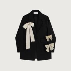 ジャケット・アウター Ribbon Attacthed Black Jacket New Color❤︎ Ribbon Attacthed Black Jacket