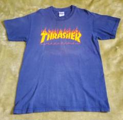 THRASHER　Hanes　ファイヤーパターン　USA製　ナス紺　ヴィンテージ THRASHER Hanes ファイヤーパターン USA製 ナス紺 ヴィンテージ