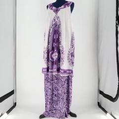 【美品 フラダンス用衣装】パープル×ホワイト 上下セットアップ ハワイアン 美品 フラダンス用衣装】パープル×ホワイト 上下セットアップ