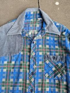 貴重◎ 70's unknown vintage print flannel