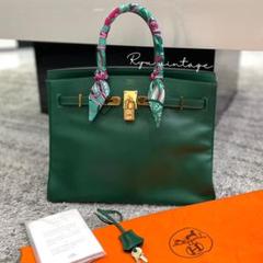 HERMES エルメス バーキン35 ボックスカーフ グリーン