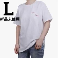 新品❤️ Tシャツ　【L】　半袖 レディース　ホワイト　トップス　クルーネック
