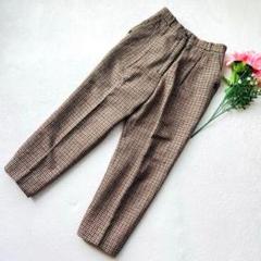 タッククロップドパンツ　タータンチェック　レディース　トラッドスタイル