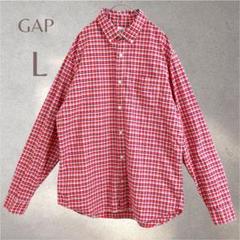 GAP ギャップ　長袖シャツ　赤　メンズ　綿100% アメカジ　カジュアル