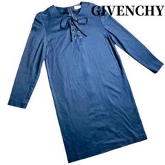 【美品】GIVENCHY ジバンシー ワンピース　ボウタイ　ブルー