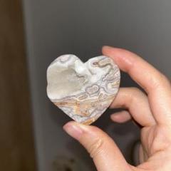 メキシカンアゲート ハート ドゥルージー 結晶 天然石 置物