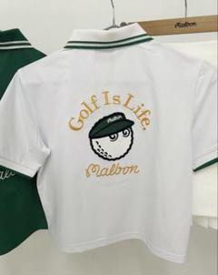 新品 MALBONGOLF マルボンゴルフ 半袖ポロシャツ S ホワイト
