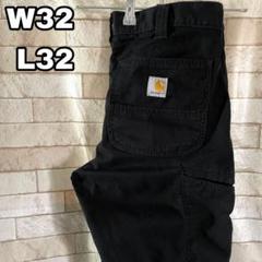 カーハート ワークパンツ 刺繍 ブラック 32×32