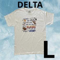 US古着　レディース　DELTA"ALASKA"Tシャツ Lのサムネイル