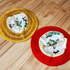 刺繍 クッションカバー 高級 鶴 縁起物