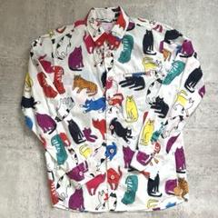 河谷シャツ KAWATANI SHIRT トラッと 猫 トラ 総柄 動物 シャツ 河谷シャツ KAWATANI SHIRT トラッと 猫 トラ 総柄 動物 シャツ