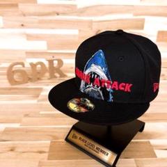 激レア【ニューエラ×ジョーズ】限定コラボ シャーク アタック キャップ 黒×青