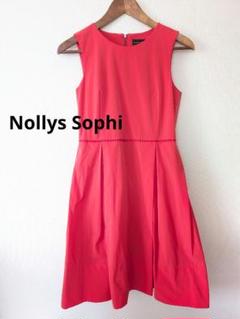 美品 nollys sophi 赤 ノースリーブ ひざ丈ワンピース S