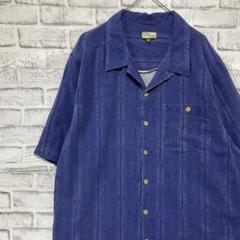 半袖シルクシャツ！アロハ　ブルーXL 17
