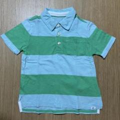 baby GAP ポロシャツ 緑と水色ボーダー　2歳児90cm