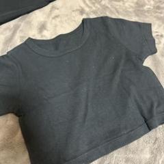 Sea Room lynn ブラック クロップドTシャツ