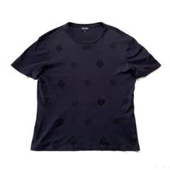 GIORGIOARMANI ロゴ刺繍 Tシャツ 黒 イタリア製 関税送料無料 T-Shirts | Giorgio Armani