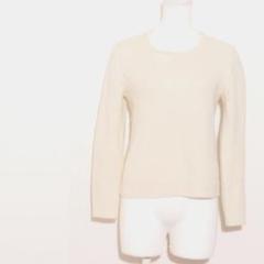 美品 Reflect トップス M ニット 長袖 ウール混 ホワイト レディース