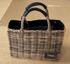 定番完売 エバゴス ebagos 横長かごバッグ 紅籐かごバッグ 黒