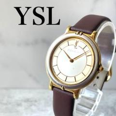 稼動品　YSL イヴサンローラン　シャンパン　2針　コンビ　腕時計　レザー