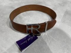 未使用★ラルフローレン レディース ワイドベルト 上質レザー＆ゴム素材 焦茶、白 POLO RALPH LAUREN Polo Ralph Lauren ポロ ラルフローレン
