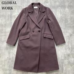 ☆専用☆＊美品＊GLOBAL WORK ネイビー ダブルブレストコート Mサイズ セール】高機能ステンカラーコート/919593（ステンカラーコート