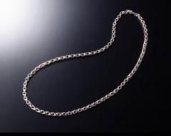 シルバー925 ペーパーチェーンネックレス 55センチ シルバー 048
