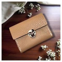 ハンドメイド ミニウォレット トープ 革財布 アリゾナ