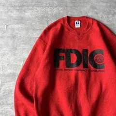 【90年代アメリカ製】ラッセル古着スウェットビンスウェたたきタグストリート赤