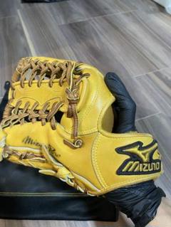 Mizuno Pro 硬式グローブ イエロー 袋付きファインセレクション