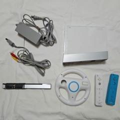 Nintendo Wii本体＋リモコン2個＋ハンドル1個 - メルカリ