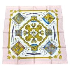 HERMES/エルメス カレ90 タンブールの太鼓 シルク スカーフ f_046 HERMES(エルメス) カレ90 LES TAMBOURS タンブールの太鼓王冠