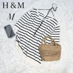 エイチアンドエム/カットソー/半袖/ボーダー/Tシャツ/白黒/M