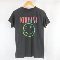 NIRVANA SMILE ロゴ レインボー プリント ロック バンド Tシャツ