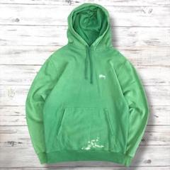 STUSSY ステューシー パーカー 刺繍ロゴ 緑 M 1204