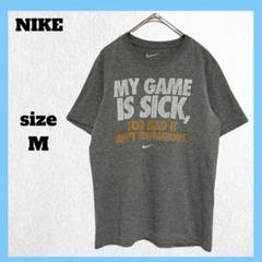 ＊NIKEナイキ 半袖カットソー Tシャツ ロゴプリント シンプル グレー M