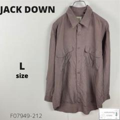 訳有 JACK DOWN ジャックダウン シルクシャツ 長袖 シンプル 万能 L