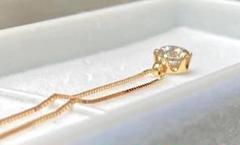 大粒美品 ペントップダイヤモンド0.3ct & K18ベネチアンチェーン40cm 大粒美品 ペントップダイヤモンド0.3ct & K18ベネチアンチェーン