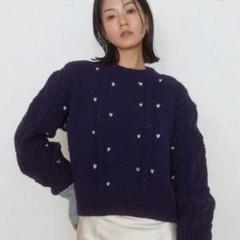 シールームリン　ネイビー ニット セーター ハート装飾 ✨A❤︎専用！！ シールームリン ネイビー ニット セーター ハート装飾 ✨A
