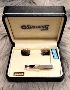 ✨SPALDING スポルディング タイピン カフスセット✨オニキス使用