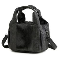marie claire 2wayストライプショルダーバッグ 黒