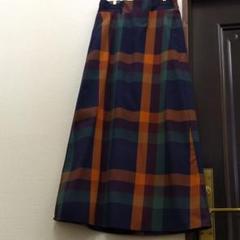 チェックロングスカート