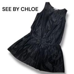 SEE BY CHLOE シーバイクロエ ワンピース 黒 ノースリーブ リボン