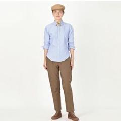 美品45R ダブルクロスストレッチのイージースラックス チェック パンツ