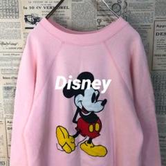 80s vintage ディズニー ミッキーマウス スウェットシャツ 春色ピンク