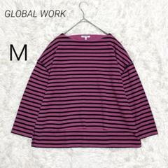 グローバルワーク カットソー Tシャツ ボーダー 7分袖 M